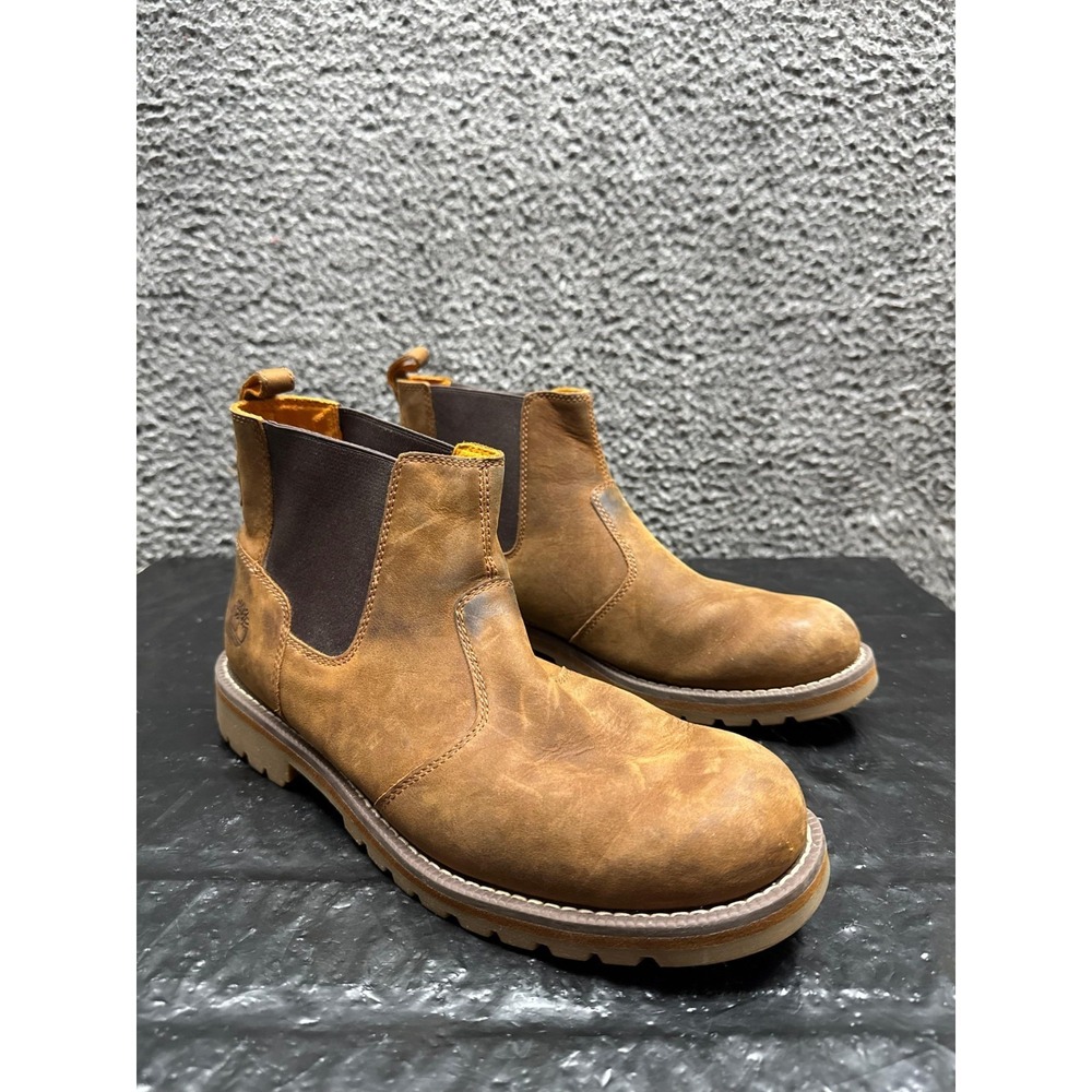 Timberland Redwood Falls Ortholite Pull On Chelsea Boots Brown Mens Size 9.5 US